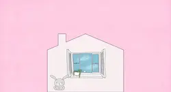 پوستر دیواری اتاق کودک خرگوش و خانه M12113510