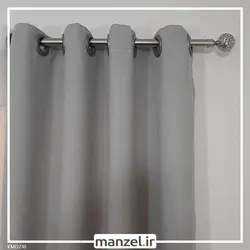 پرده پانچ کتان خاکستری کد KMD210