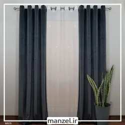 پرده پانچ مخمل ساده طوسی تیره کد M028