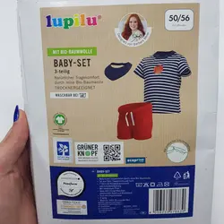 خرید و قیمت ست سه تیکه نوزادی پسرانه (پیشبند، شلوارک و بلوز) برند لوپیلو کد kids898 – فروشگاه الوند