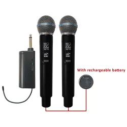 مشخصات، قیمت و خرید میکروفن بی سیم شارژی پی وی مدل JM-122 دو کانال