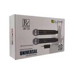 مشخصات، قیمت و خرید میکروفن بی سیم شارژی پی وی مدل JM-122 دو کانال