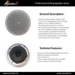 بلندگو سقفی سوندکو مدل FC-206