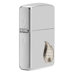 فندک زیپو تمام نقره با برلیان کد 49554 Zippo Sterling Flame