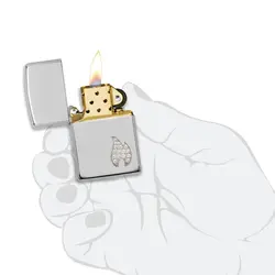 فندک زیپو تمام نقره با برلیان کد 49554 Zippo Sterling Flame