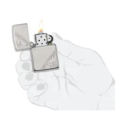 فندک زیپو تمام نقره کد 49479 Zippo Sterling Silver Filigree