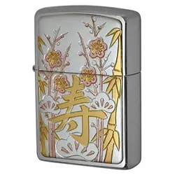 فندک زیپو کاستوم ادیشن نقره ایی کد 3293 Zippo Kinkin Kanji Kotobuki