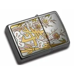 فندک زیپو کاستوم ادیشن نقره ایی کد 3293 Zippo Kinkin Kanji Kotobuki