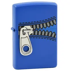 فندک زیپو روکش آبی 9735 Zippo blue zipper design
