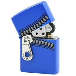 فندک زیپو روکش آبی 9735 Zippo blue zipper design