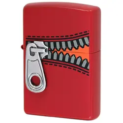 فندک زیپو روکش قرمز 9728 Zippo red zipper design