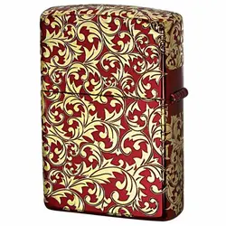فندک زیپو کاستوم ادیشن قرمز طلایی کد 14136  Zippo Arabesque Splendor Red