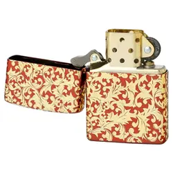 فندک زیپو کاستوم ادیشن قرمز طلایی کد 14136  Zippo Arabesque Splendor Red