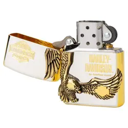 فندک زیپو کاستوم ادیشن سفید طلایی کد Zippo Harley Davidson HDP-17