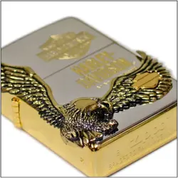 فندک زیپو کاستوم ادیشن سفید طلایی کد Zippo Harley Davidson HDP-17