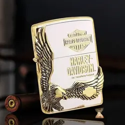 فندک زیپو کاستوم ادیشن سفید طلایی کد Zippo Harley Davidson HDP-17