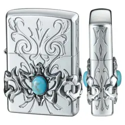 فندک زیپو کاستوم ادیشن نقره ای کد Zippo Grand Stone Guarded ZA-5-6A