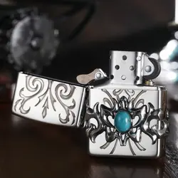 فندک زیپو کاستوم ادیشن نقره ای کد Zippo Grand Stone Guarded ZA-5-6A