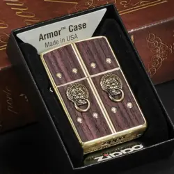 فندک زیپو کاستوم ادیشن چوبی طلایی کد 14426 Zippo Armor Gate Of Happiness
