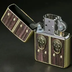 فندک زیپو کاستوم ادیشن چوبی طلایی کد 14426 Zippo Armor Gate Of Happiness