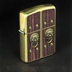 فندک زیپو کاستوم ادیشن چوبی طلایی کد 14426 Zippo Armor Gate Of Happiness