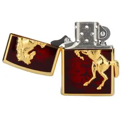 فندک زیپو کاستوم ادیشن قرمز طلایی کد Zippo Winning Winny Zs1136