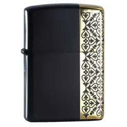 فندک زیپو کاستوم ادیشن مشکی طلایی کد Zippo Arabesque Noble ZA-5-34A