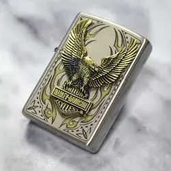 فندک زیپو کاستوم ادیشن نقره ای کد Zippo Harley Davidson Big Eagle HDP-73