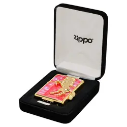 فندک زیپو کاستوم ادیشن صورتی طلایی کد Zippo Winning Winnie Star Shell