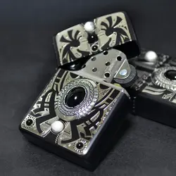 فندک زیپو کاستوم ادیشن کد Zippo Armor Case Kokopeli Onyx