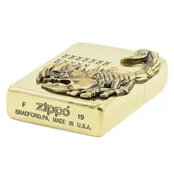 فندک زیپو کاستوم ادیشن طلایی کد Zippo Venom Scorpion Etching Brass