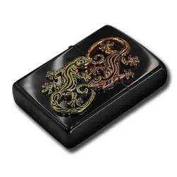 فندک زیپو کاستوم ادیشن کد Zippo Gekko Lucky Charm Black Nickel