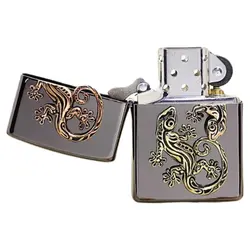 فندک زیپو کاستوم ادیشن کد Zippo Gekko Lucky Charm Black Nickel