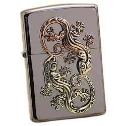 فندک زیپو کاستوم ادیشن کد Zippo Gekko Lucky Charm Black Nickel