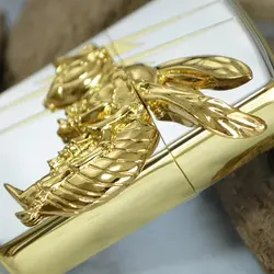 فندک زیپو کاستوم ادیشن سفید طلایی کد Zippo Venom Hornet SG Mirror