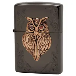 فندک زیپو کاستوم ادیشن کد Zippo Owl Lucky Charm Black Nickel