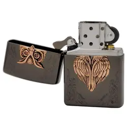 فندک زیپو کاستوم ادیشن کد Zippo Owl Lucky Charm Black Nickel