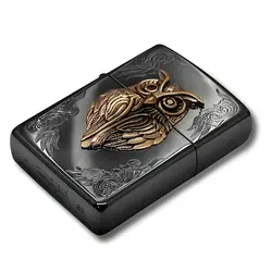 فندک زیپو کاستوم ادیشن کد Zippo Owl Lucky Charm Black Nickel