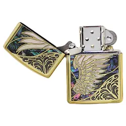 فندک زیپو کاستوم ادیشن طلایی کد Zippo Armor Wing Arabesque Shell
