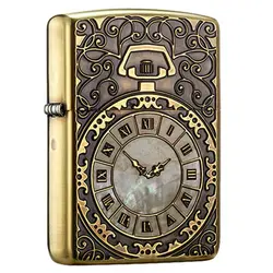 فندک زیپو کاستوم ادیشن طلایی کد Zippo Armor Shel Watch Inlay BS2-81b