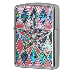 فندک زیپو کاستوم ادیشن نقره ایی کد Zippo Armor Shell Star SV-2