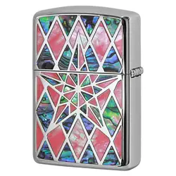 فندک زیپو کاستوم ادیشن نقره ایی کد Zippo Armor Shell Star SV-2