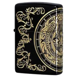 فندک زیپو کاستوم ادیشن مشکی طلایی کد Zippo King Crest