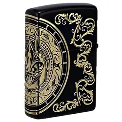 فندک زیپو کاستوم ادیشن مشکی طلایی کد Zippo King Crest