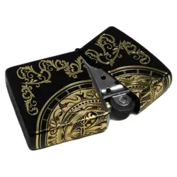 فندک زیپو کاستوم ادیشن مشکی طلایی کد Zippo King Crest