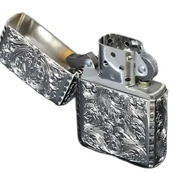 فندک زیپو کاستوم ادیشن نقره ایی کد Zippo Armor Arabesque Platinum plating