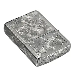فندک زیپو کاستوم ادیشن نقره ایی کد Zippo Armor Arabesque Platinum plating