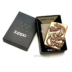 فندک زیپو طلایی Zippo Golden Dragon