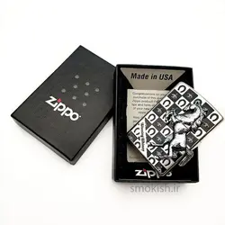 فندک زیپو آبکاری نقره Zippo GC-Sv Silver Horse Emblem