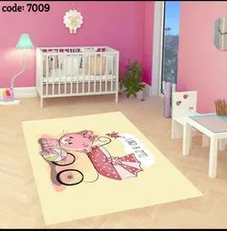 فرشینه کودک طرح کالسکه و گربه 7009